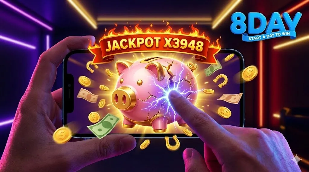 Trải nghiệm đập lợn đất nhận thưởng tiền mặt và bí quyết săn nổ hũ Jackpot siêu khủng trong tựa game Piggy Tap 8Day.